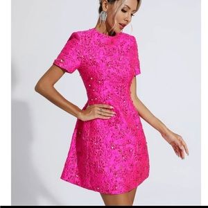 Catchall pink coral embroidered dress